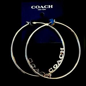 Coach Signature Large Hoop Earrings